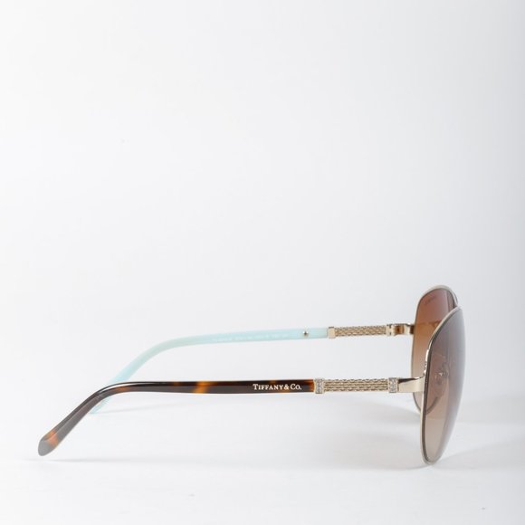 Tiffany & Co. Gold Aviator Sunglasses - Picture 8 of 9